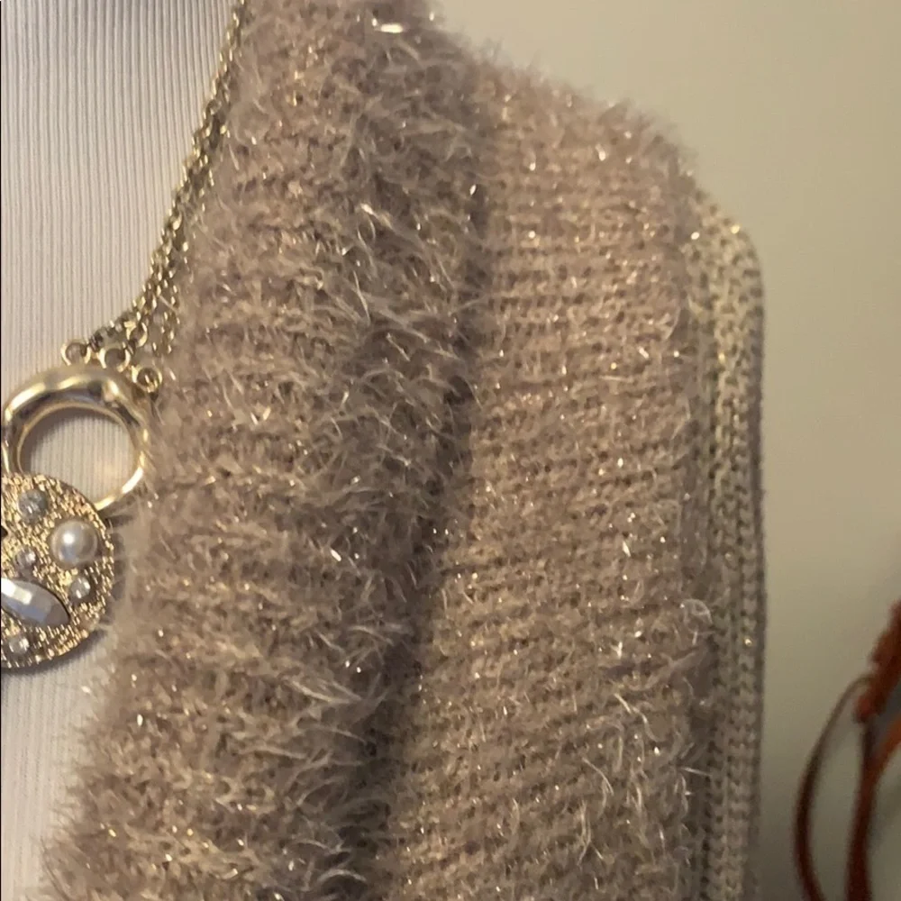 Simply Vera golden cardigan with sweater arms
